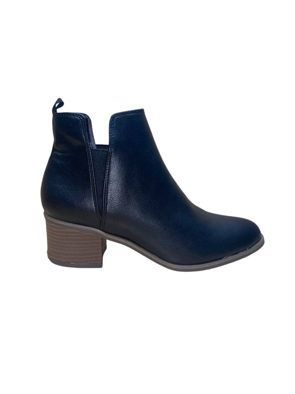 Dr. Scholls Women’s Black Faux Leather Block Heel Pull-On  Ankle Boots Size 8M